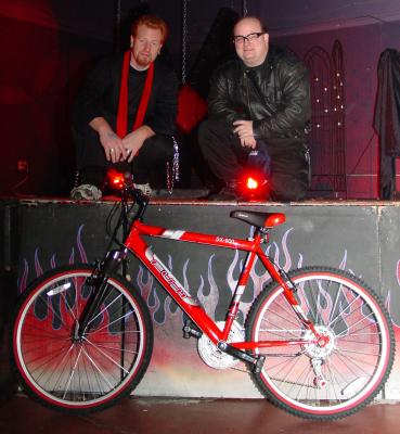 Dsc01079.jpg Torch and Rob with the bike for raffle from College Cycles Bike Shop in Rock Hill SC