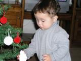 Baby Kyle putting on some more decorations