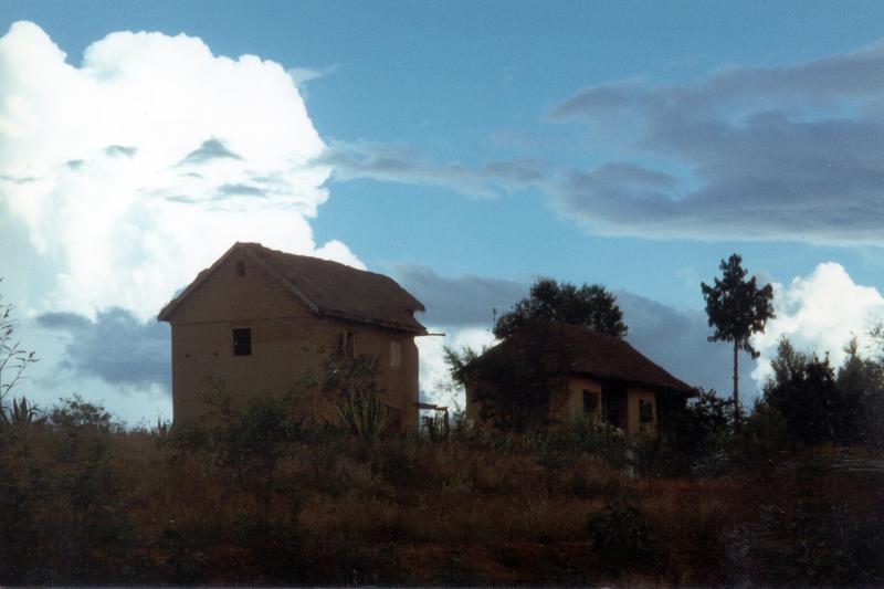 Houses at sunset