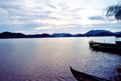 evening over mountain lake