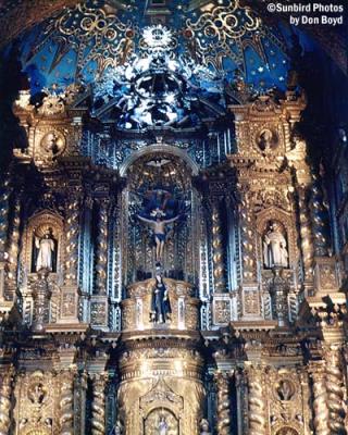 Catholic Cathedral in Quito, Ecuador stock photo