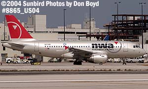 Northwest Airlines A319-114 N371NB airline aviation stock photo #8865