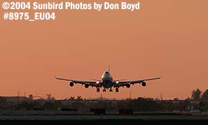 British B747-436 G-CIVH sunset airliner aviation stock photo #8975