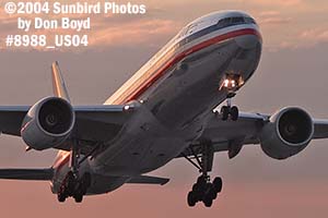 American Airlines B777-223(ER) N754AN sunset aviation stock photo #8988C