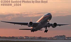 American Airlines B777-223(ER) N754AN sunset aviation stock photo #8988W