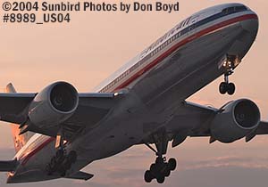 American Airlines B777-223(ER) N754AN sunset aviation stock photo #8989