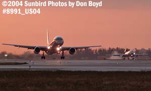 American Airlines B757-223 N661AA and World Airways DC10-30 sunset aviation stock photo #8991