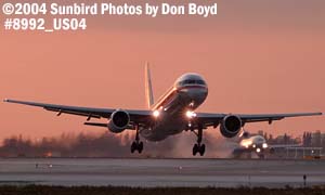 American Airlines B757-223 N661AA and World Airways DC10-30 sunset aviation stock photo #8992