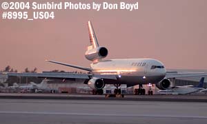 World Airways DC10-30 sunset airliner aviation stock photo #8995