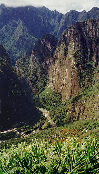 The Urubamba River about 1,500 feet below
