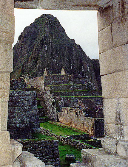 Window on the left, inside theTemple of the Sun