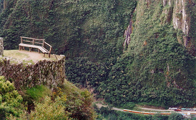 At the entrance point again.  No protecting rails there.