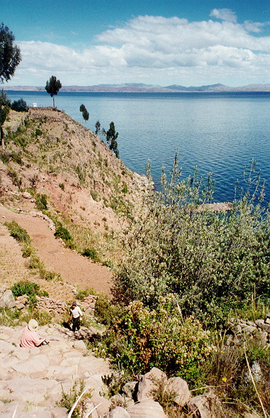 Arrival at Taquile Island, where there is no electricity but there is clear air and water.