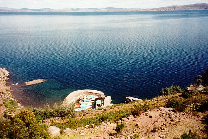 Looking down on the lake while going up the 500+ steps.