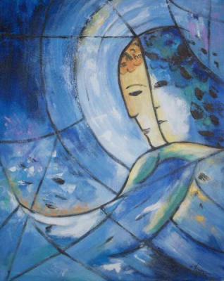 Hommage  Chagall Leinwand 50x60 Acryl