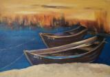 Fischerboote Leinwand 50x70 Acryl