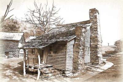 Pioneer Cabin along the Blue Ridge Parkway