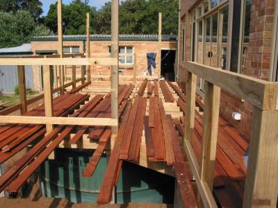 Relaying the decking boards