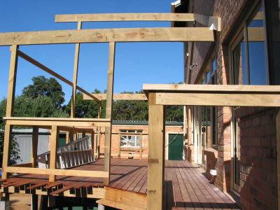 Roof structure beams are in place