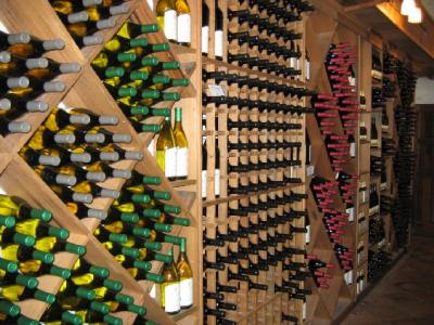 Rows and Rows of Wine to select from at L.A. Cetto