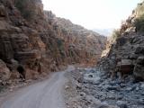 The road follows the Wadi