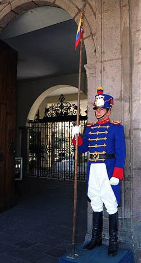 Guard at the Palacio Presidencial, Quito