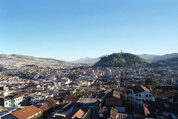 View of Old Town Quito and the Panecillo from the Basilica