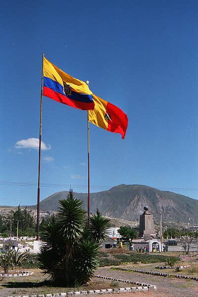 Mitad del Mundo, Ecuador flag (left)
