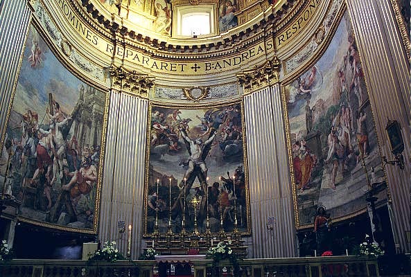 Main Altar, Church of Sant' Andrea Della Valle, frescoes by Domenichino (1624-1628)