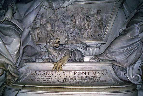 Monument to Pope Gregory XIII (1572-85) of Gregorian calendar fame