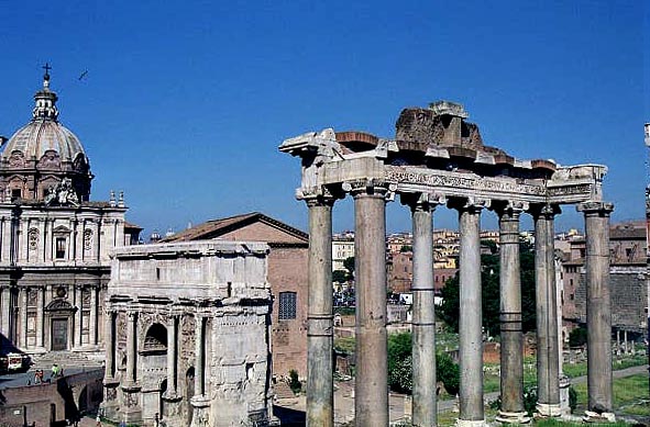 Temple of Saturn and Arch of Septimus Severus (203 A.D.)