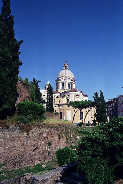 Mausoleum of Augustus (23 B.C.) in front of San Carlos al Corso (1612)
