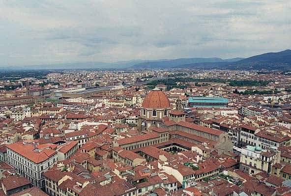 View Northwest, towards Church of San Lorenzo and Medici Chapel