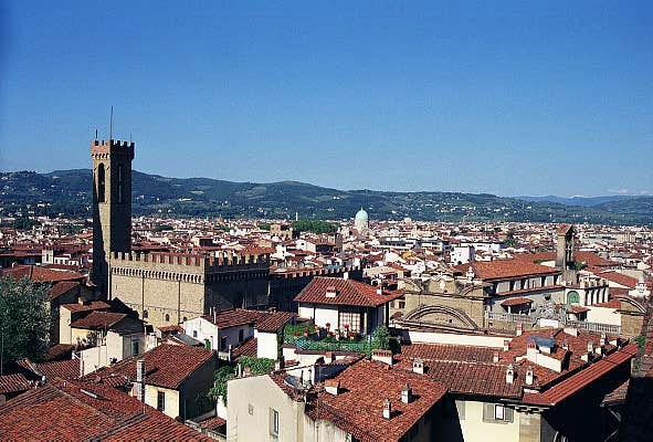 View northeast towards Bargello from Palazzo Vecchio tower