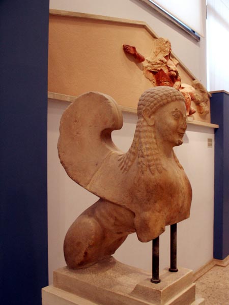 Marble Votive Sphinx, 550 B.C.,  Acropolis Museum