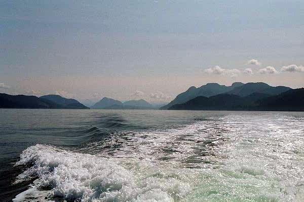 On the boat north to Johnstone Strait for a 3 day kayak trip with Spirit of the West