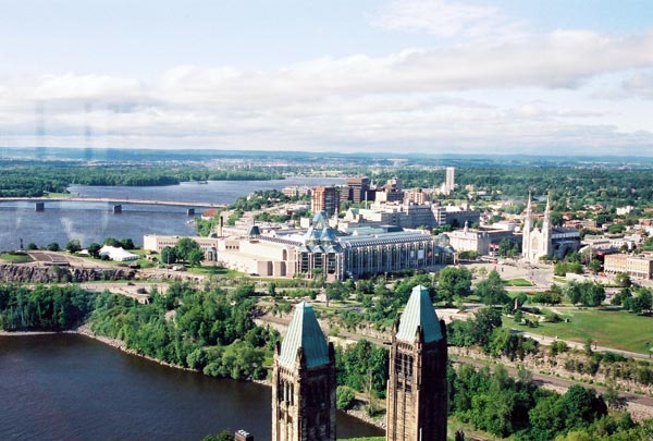 View NE from Peace Tower, National Gallery