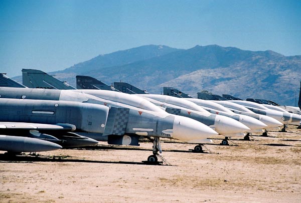 Line of F-4's in front of Tucson's mountains