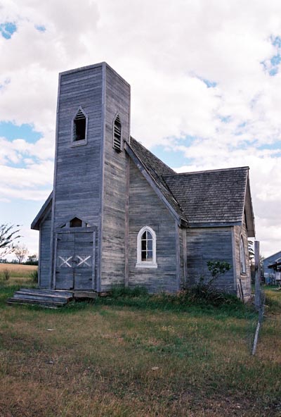Abandoned church off the Yellowhead Highway, Saskatchewan