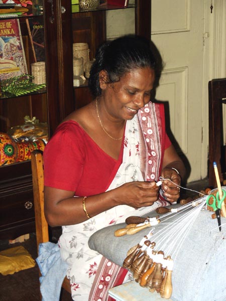 Craftswoman at Lakasala, a government run craftshop