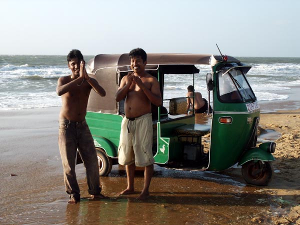 Tuk-tuk on the beach at Negombo