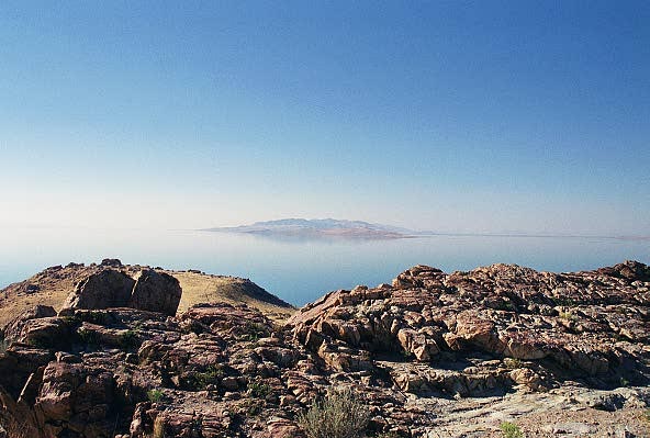 Antelope Island looking across the Great Salt Lake