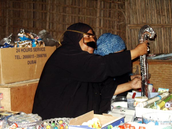 Emirati woman wearing a burka, Dubai