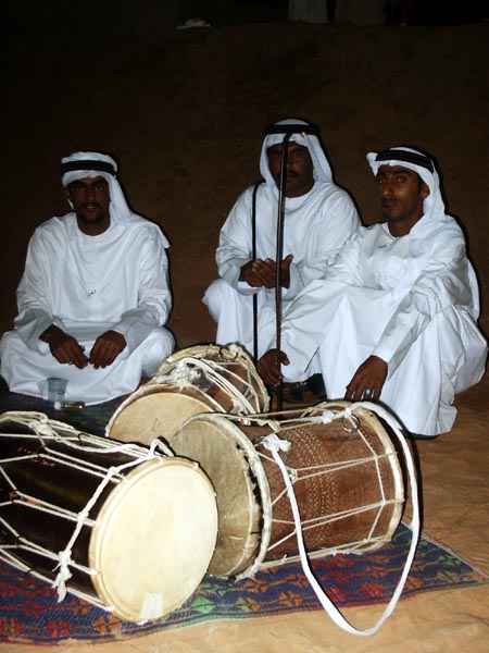 Musicians relaxing after the performance