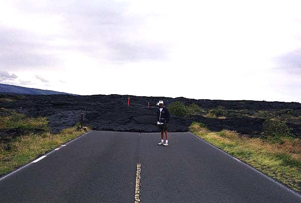 Lava flow blocking the Chain of Craters Road