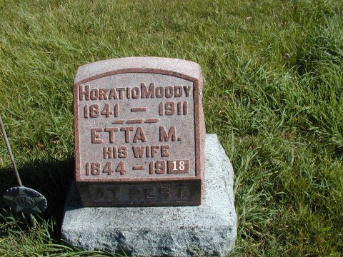 MOODY Horatio & Henrietta (Howell-Fenn-McBride)Section 3 Row 16