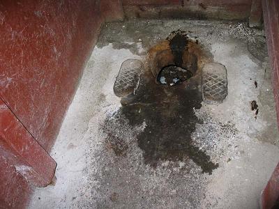 The toilet at the station probably has not been cleaned since they went to the army