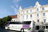 Our bus outside our hotel