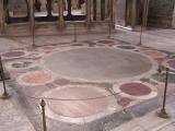 Cool marble floor marks a ceremonial spot