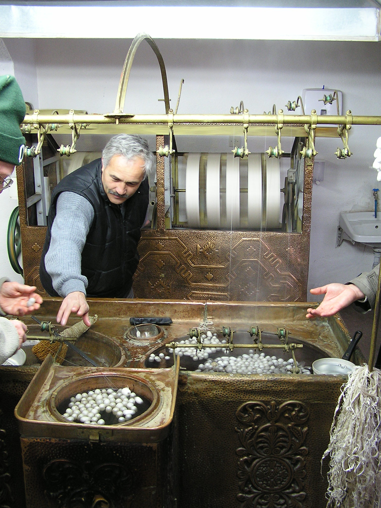 How silk is collected from silkworm cocoons